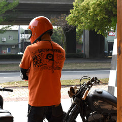 May club -【WESTRIDE】"CHOPPER SAVED MY LIFE" TEE - ORANGE