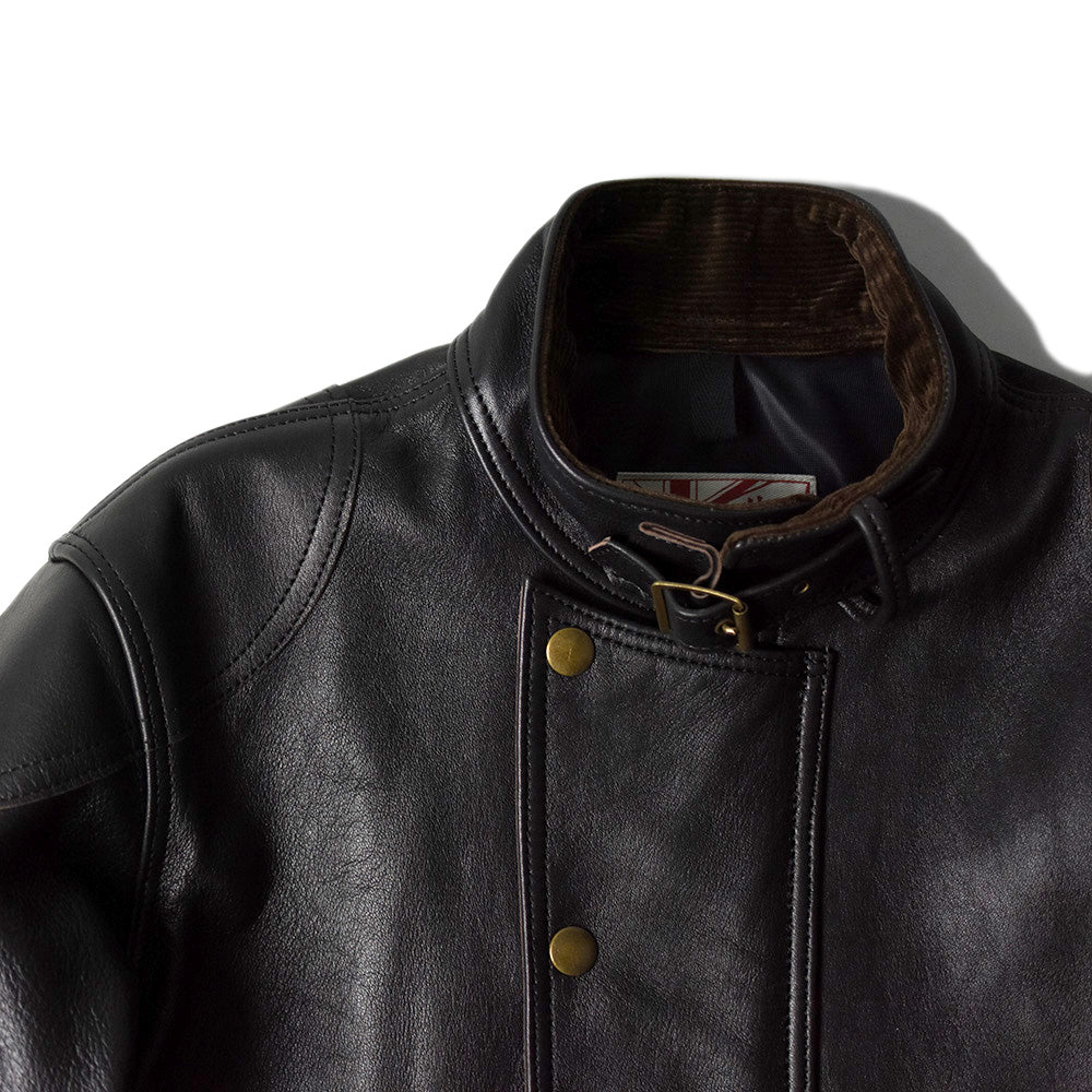 AD-09 SHEEPSKIN ULSTER JACKET - BLACK – May club