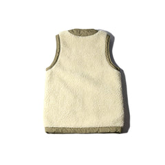 May club -【WESTRIDE】REVERSIBLE PILE VEST - OLIVE / CREAM