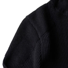 May club -【Addict Clothes】ACV-KN02 PADDED WAFFLE COTTON TURTLE KNIT - BLACK