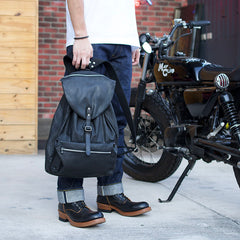 ACV- BG04 WAXED COTTON BACK PACK - BLACK - May club