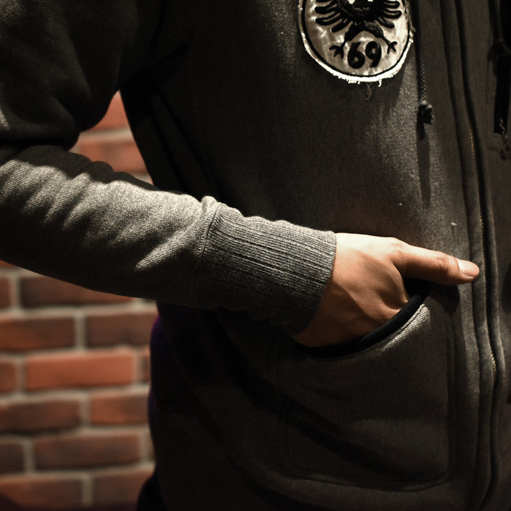 May club -【WESTRIDE】HEAVY WEIGHT FULL-ZIP HOODIE：REVOLUTION 69 (GREY)