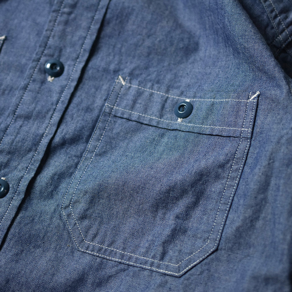 May club -【Addict Clothes】AD-SH-01 PADDED CHAMBRAY SHIRT - BLUE