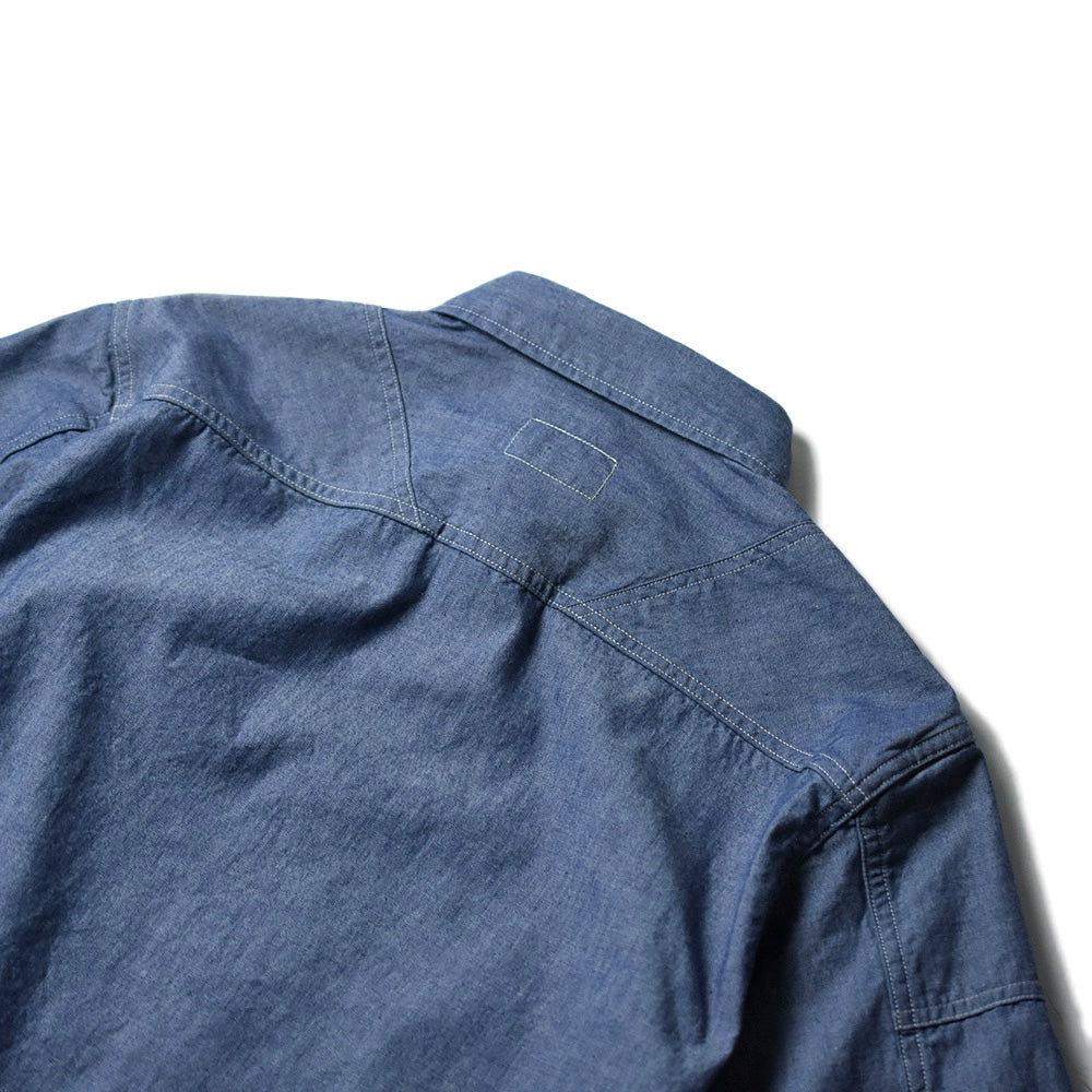 May club -【Addict Clothes】AD-SH-01 PADDED CHAMBRAY SHIRT - BLUE