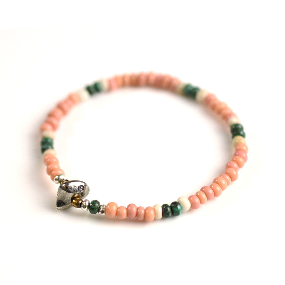 May club -【SunKu】Antique Beads Mix Bracelet - pink
