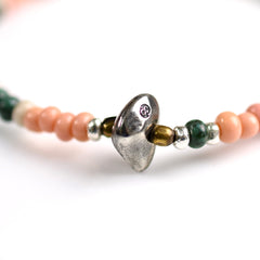 May club -【SunKu】Antique Beads Mix Bracelet - pink