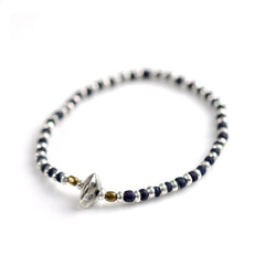 May club -【SunKu】Indigo & Silver Beads Bracelet