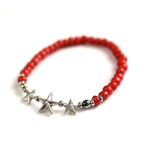 May club -【SunKu】Star Beads Bracelet White Hearts Beads