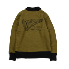 May club -【WESTRIDE】HALF ZIP HEAVY MC JERSEY OLV/BLK