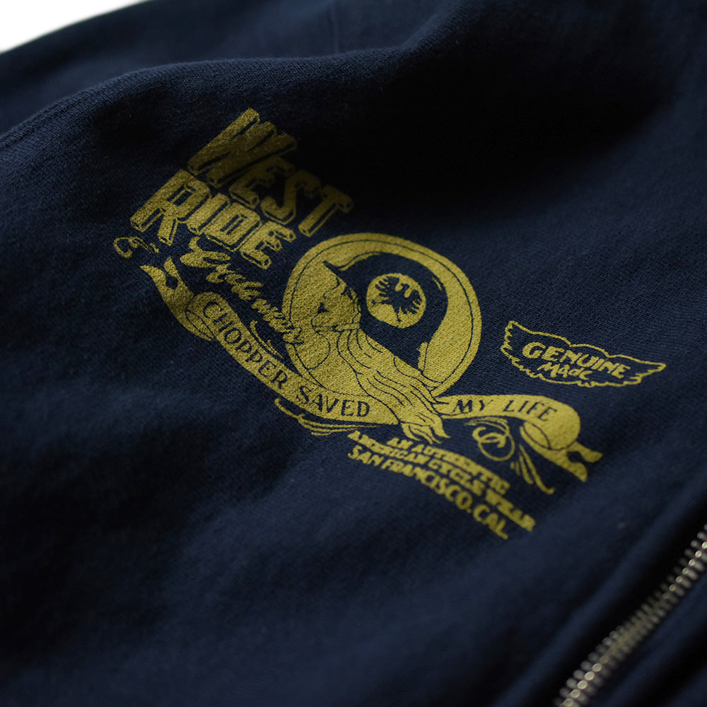 May club -【WESTRIDE】HEAVY WEIGHT FULL ZIP STAND - CATHERINE (NAVY)