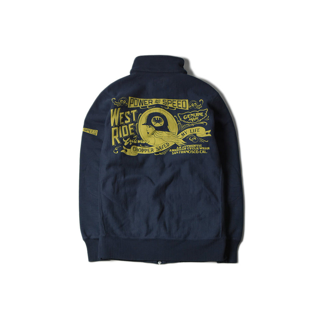 May club -【WESTRIDE】HEAVY WEIGHT FULL ZIP STAND - CATHERINE (NAVY)