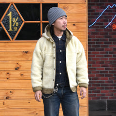 May club -【WESTRIDE】PILE HOODIE - OLIVE / CREAM