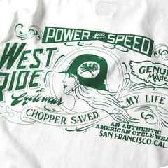 May club -【WESTRIDE】"CHOPPER SAVED MY LIFE" TEE - WHITE