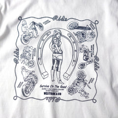 May club -【WESTRIDE】"SURVIVE ON THE ROAD" TEE - WHITE