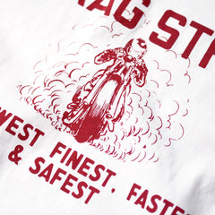 May club -【WESTRIDE】"DRAG STRIP" TEE - WHITE