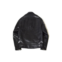 May club -【Addict Clothes】AD-01 Horsehide Center Zip Jacket - Black