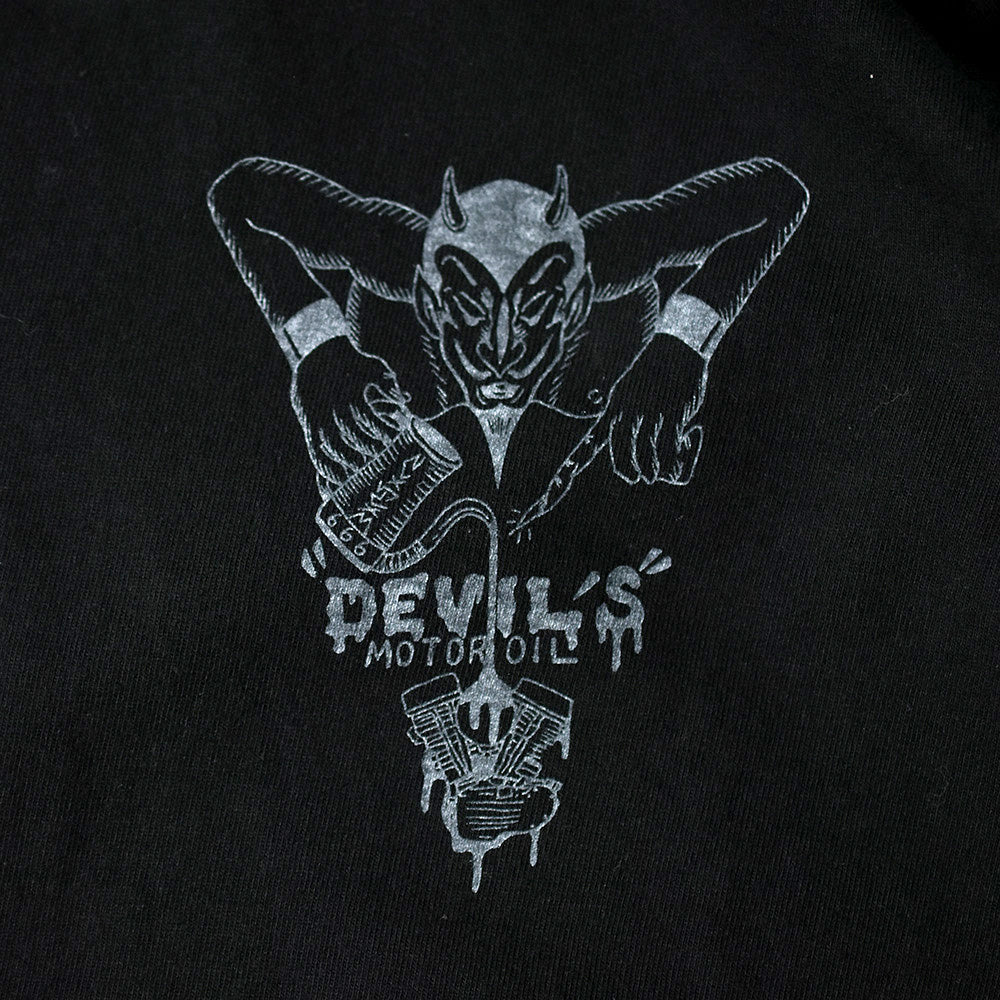 May club -【WESTRIDE】"DEVIL'S MOTOR OIL" TEE - BLACK