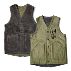 REVERSIBLE ARMY VEST - OLIVE - May club