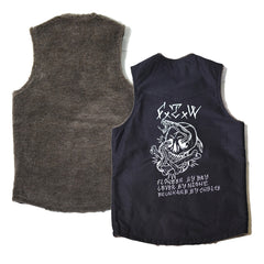 REVERSIBLE ARMY VEST - BLACK - May club