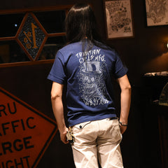 May club -【WESTRIDE】"TRADITION CYCLE MFG" TEE - NAVY