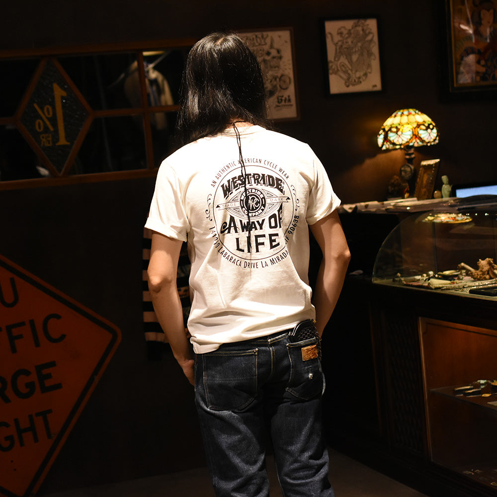 May club -【WESTRIDE】"A WAY OF LIFE" TEE - WHITE