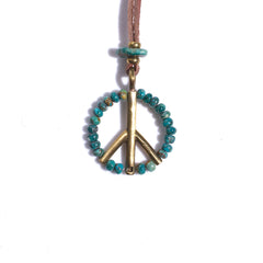 BEADS PEACE NECKLACE - TURQUOISE - May club