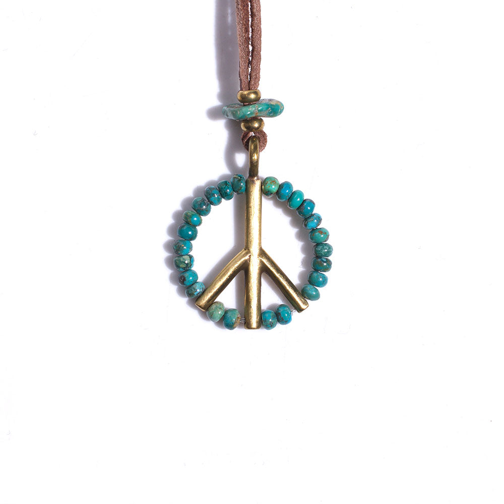 BEADS PEACE NECKLACE - TURQUOISE - May club