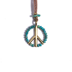 BEADS PEACE NECKLACE - TURQUOISE - May club