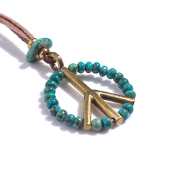 BEADS PEACE NECKLACE - TURQUOISE - May club