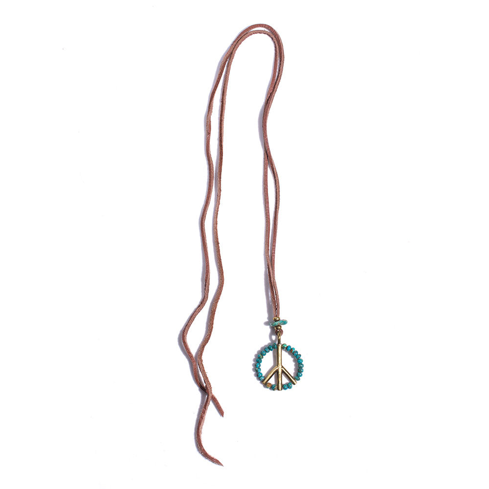 BEADS PEACE NECKLACE - TURQUOISE - May club