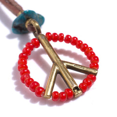 BEADS PEACE NECKLACE - RED - May club