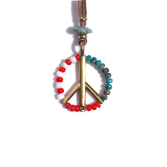 BEADS PEACE NECKLACE - AMERICAN FLAG - May club