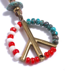 BEADS PEACE NECKLACE - AMERICAN FLAG - May club