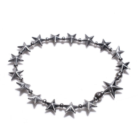 All Silver Star Beads Bracelet - May club