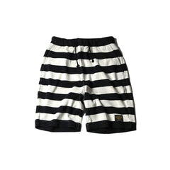 May club -【WESTRIDE】NGT KNIT BORDER SHORTS - BLK/IVRY