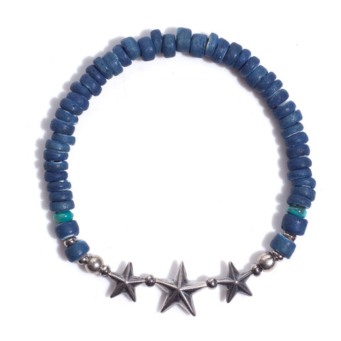 Star Beads Bracelet - Indigo Dye Beads - May club