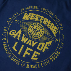 May club -【WESTRIDE】"A WAY OF LIFE" TEE - NAVY