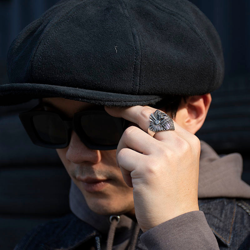 MAY CLUB X C.T.M X BLACKBOOTS "CITY INDIAN" RING - ALL SILVER - May club