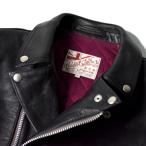 May club -【Addict Clothes】AD-03 Sheepskin British Asymmetry Jacket - Black（茶芯）
