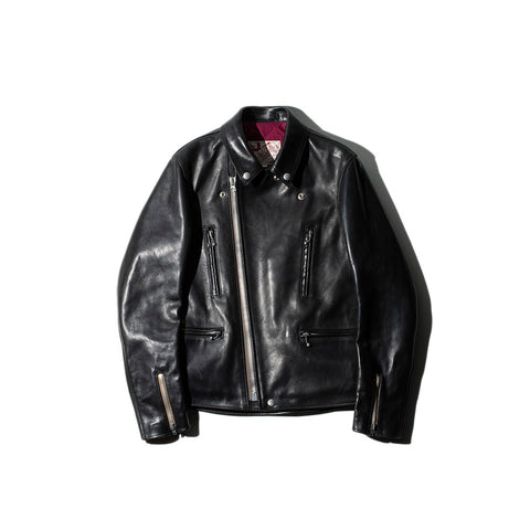 May club -【Addict Clothes】AD-02L HORSEHIDE DOUBLE RIDERS JACKET - BLACK