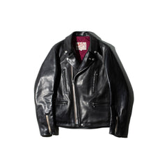 May club -【Addict Clothes】AD-02L HORSEHIDE DOUBLE RIDERS JACKET - BLACK