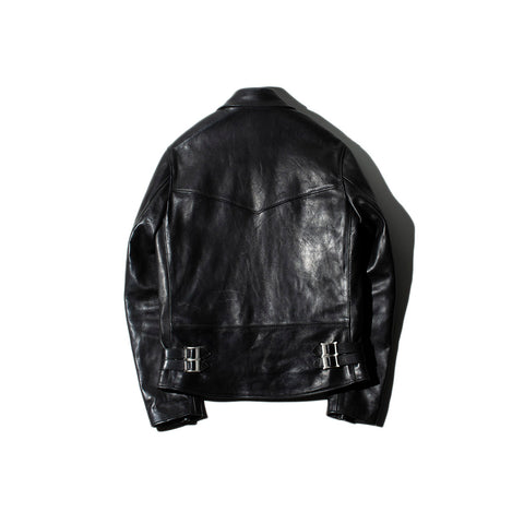 May club -【Addict Clothes】AD-02L HORSEHIDE DOUBLE RIDERS JACKET - BLACK