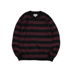 May club -【WESTRIDE】CLASSIC RIB BORDER L/S SWEATER - BLK/BGDY