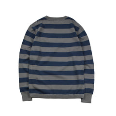 May club -【WESTRIDE】CLASSIC RIB BORDER L/S SWEATER - GRY/BLUE