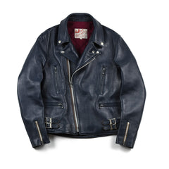 May club -【Addict Clothes】AD-02 Sheepskin Double Riders Jacket - Dark Blue（茶芯）