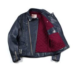 May club -【Addict Clothes】AD-02 Sheepskin Double Riders Jacket - Dark Blue（茶芯）