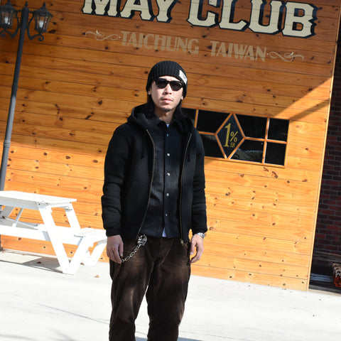 May club -【Addict Clothes】ACV-SWP01 PRINTED ZIP-UP PARKA - BLACK