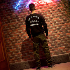 May club -【WESTRIDE】HEAVY WEIGHT FRONT V SWEAT "A.M.C" - BLACK