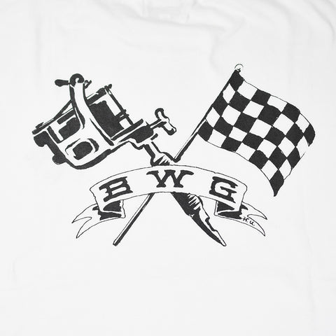 May club -【B.W.G JAPAN】B.W.G x Magical Design "Checker Ink" Tee - White