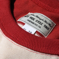 May club -【WESTRIDE】HEAVY BORDER LONG SLEEVES TEE - CRM/RED